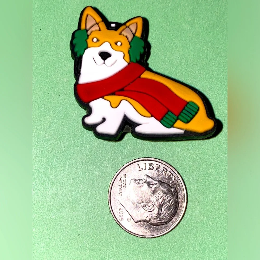 (10 for $15) Christmas Corgi Different Dog Breeds Crocs Shoe Charms - Picture 1 of 1